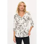 Eliza Floral Roll Tab Top - Black