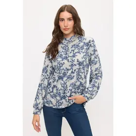 Becca Mockneck Sweater - Blue/Grey