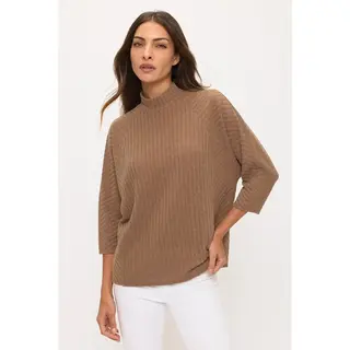 Lauren Petite Raglan Mockneck Sweatshirt - Mocha