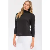Vicky Ribbed MockNeck Sweater - Black