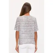 Tessa Striped Dolman Short Sleeve - Grey