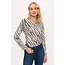 Animal Print Scoop Neck Sweatshirt - Ivory/Black