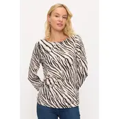 Animal Print Scoop Neck Sweatshirt - Ivory/Black