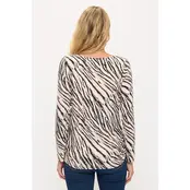 Animal Print Scoop Neck Sweatshirt - Ivory/Black
