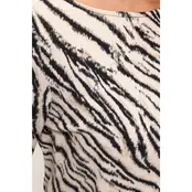 Animal Print Scoop Neck Sweatshirt - Ivory/Black