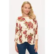 Susan Floral Print Dolman  Sweatshirt - Mauve