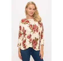 Susan Floral Print Dolman  Sweatshirt - Mauve