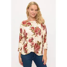 Susan Floral Print Dolman  Sweatshirt - Mauve