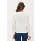 Cole Pearl Button Cropped Cardigan - Ivory