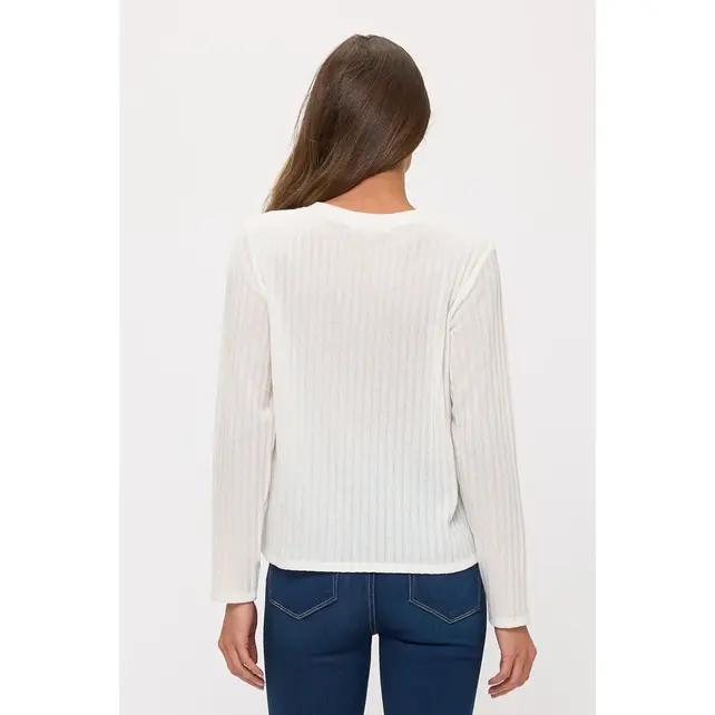 Cole Pearl Button Cropped Cardigan - Ivory