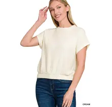 Benda Banded Bottom Short Sleeve Sweater