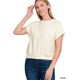 Benda Banded Bottom Short Sleeve Sweater