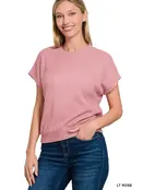 Benda Banded Bottom Short Sleeve Sweater