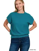 Benda Banded Bottom Short Sleeve Sweater