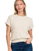 Benda Banded Bottom Short Sleeve Sweater