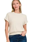 Benda Banded Bottom Short Sleeve Sweater