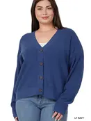 Layla Button Down Cardigan - LT Navy