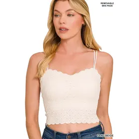 Raleigh Seamless Lace Bralette - Sand Beige