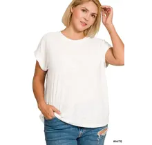 Jaleen Slub Cuffed Tee