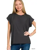 Jaleen Slub Cuffed Tee