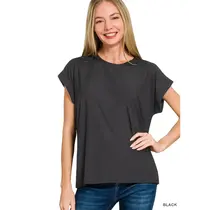 Jaleen Slub Cuffed Tee