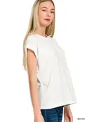 Jaleen Slub Cuffed Tee