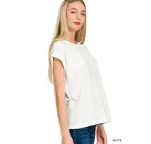 Jaleen Slub Cuffed Tee