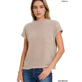 Jaleo Chenille Waffle Sweater - Ash Mocha