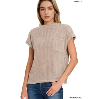 Jaleo Chenille Waffle Sweater - Ash Mocha