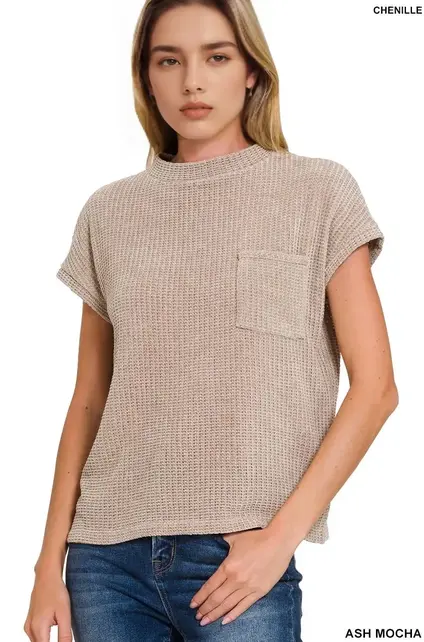 Jaleo Chenille Waffle Sweater - Ash Mocha
