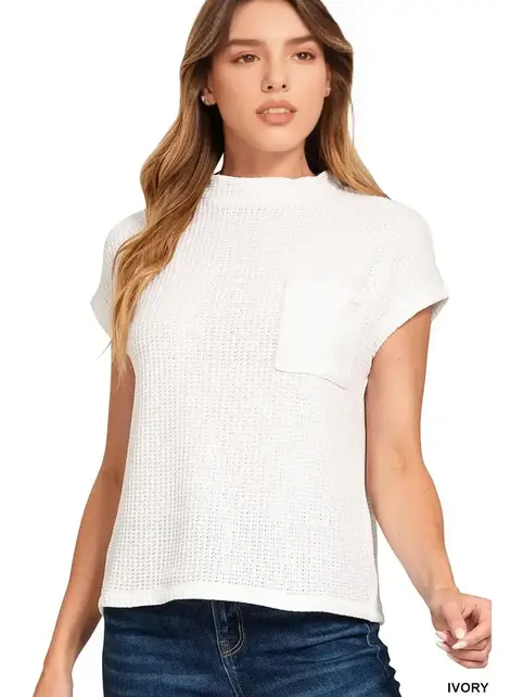 Jaleo Chenille Waffle Sweater - Ivory