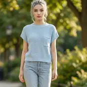 Jalie Mock Crop Sweater - LT Blue