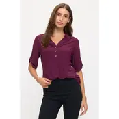 Ity Mandarin Half Placket Shirt - Beet