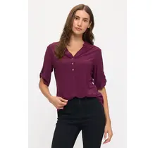 Ity Mandarin Half Placket Shirt - Beet