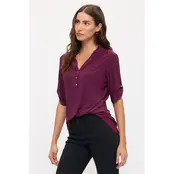 Ity Mandarin Half Placket Shirt - Beet