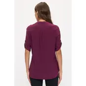 Ity Mandarin Half Placket Shirt - Beet