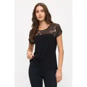 Della Embroidery Illusion Contrast Dolman - Floral