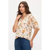 Floral Balloon Peasant - Ivory Taupe