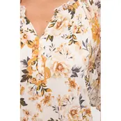 Floral Balloon Peasant - Ivory Taupe