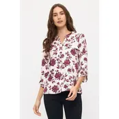 Anna Floral Crepe Top - Cream Wine