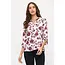 Anna Floral Crepe Top - Cream Wine