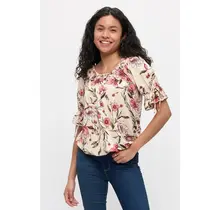 Ity Ruffle Peasant - Taupe Mauve Green