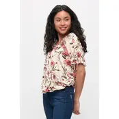 Ity Ruffle Peasant - Taupe Mauve Green