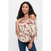 Ity Ruffle Peasant - Taupe Mauve Green