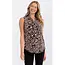 Floral Mandarin  Sleeveless Shirt - Black Berry Cream