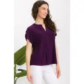 Ity Pleat Front Dolman Shirt - Plum