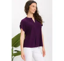 Ity Pleat Front Dolman Shirt - Plum