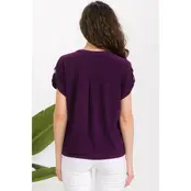 Ity Pleat Front Dolman Shirt - Plum
