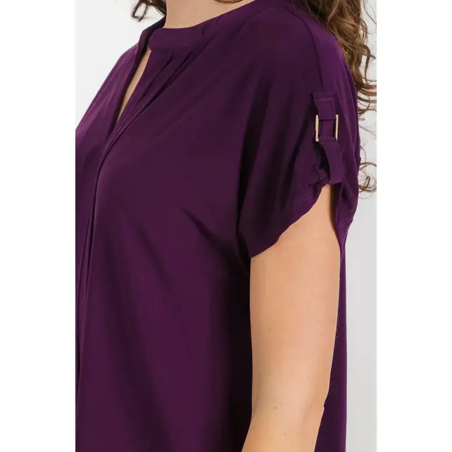 Ity Pleat Front Dolman Shirt - Plum