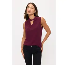 Keyhole Twist Mockneck Tank - Fig
